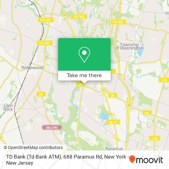 TD Bank (Td Bank ATM), 688 Paramus Rd map