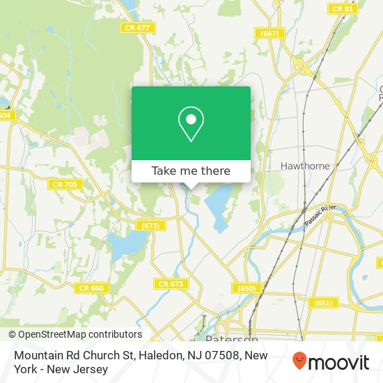 Mapa de Mountain Rd Church St, Haledon, NJ 07508