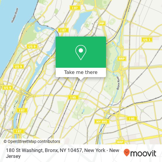 Mapa de 180 St Washingt, Bronx, NY 10457