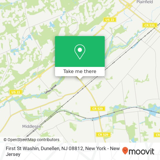 Mapa de First St Washin, Dunellen, NJ 08812