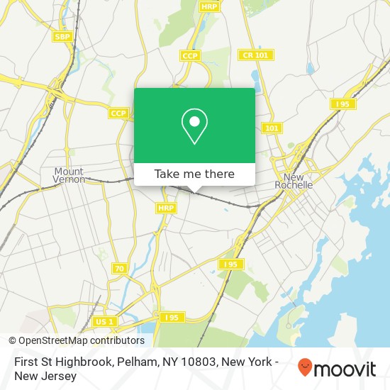 Mapa de First St Highbrook, Pelham, NY 10803