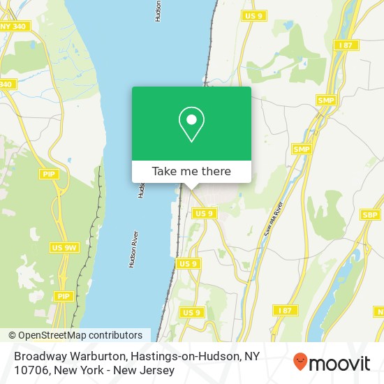 Mapa de Broadway Warburton, Hastings-on-Hudson, NY 10706