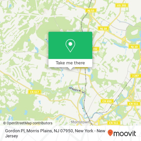 Mapa de Gordon Pl, Morris Plains, NJ 07950