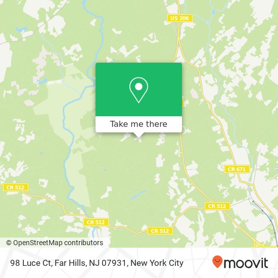 Mapa de 98 Luce Ct, Far Hills, NJ 07931