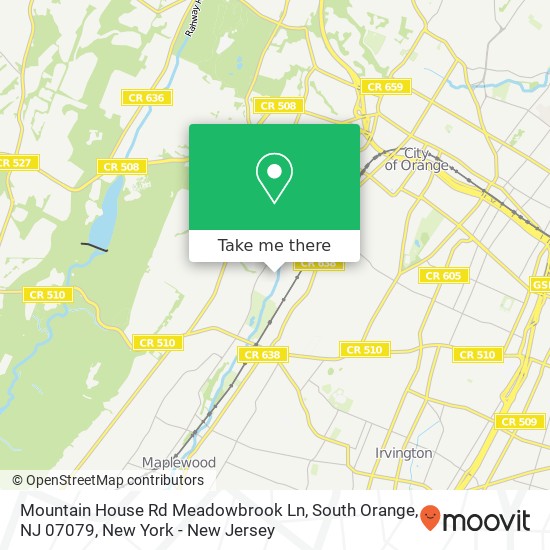 Mapa de Mountain House Rd Meadowbrook Ln, South Orange, NJ 07079