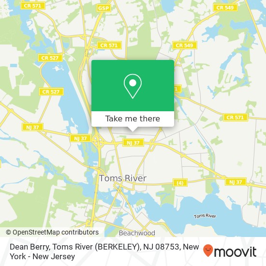 Dean Berry, Toms River (BERKELEY), NJ 08753 map