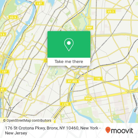 Mapa de 176 St Crotona Pkwy, Bronx, NY 10460