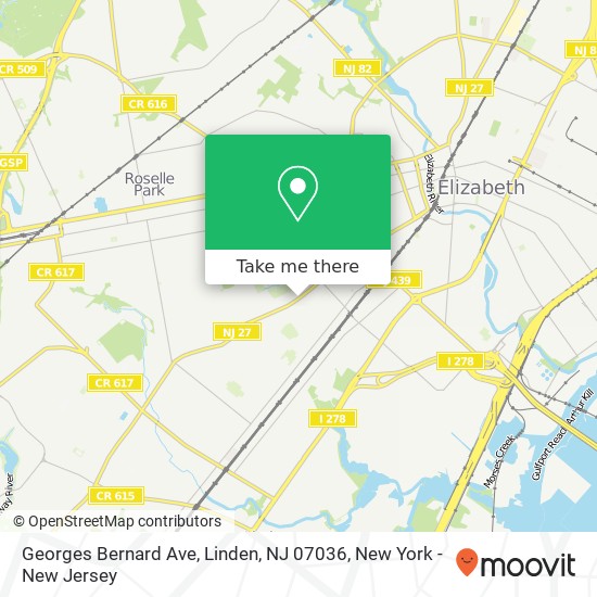 Mapa de Georges Bernard Ave, Linden, NJ 07036