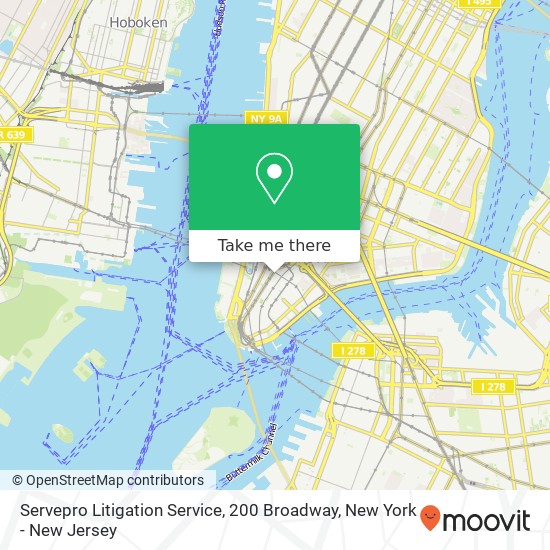 Mapa de Servepro Litigation Service, 200 Broadway