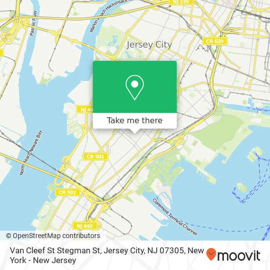 Mapa de Van Cleef St Stegman St, Jersey City, NJ 07305