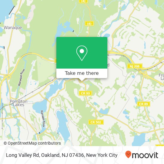 Mapa de Long Valley Rd, Oakland, NJ 07436