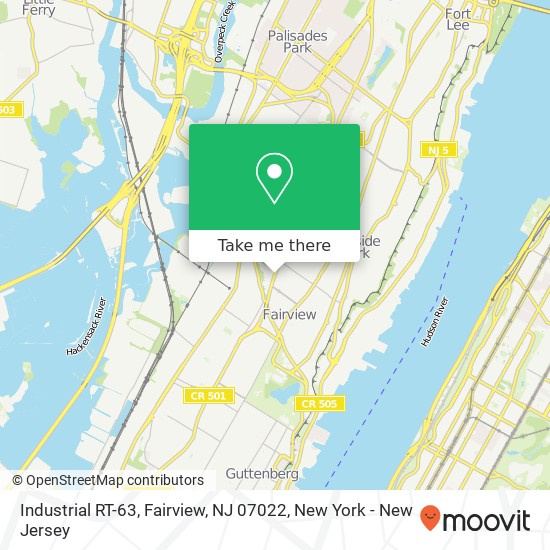 Mapa de Industrial RT-63, Fairview, NJ 07022