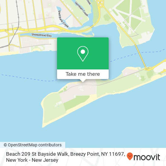 Mapa de Beach 209 St Bayside Walk, Breezy Point, NY 11697