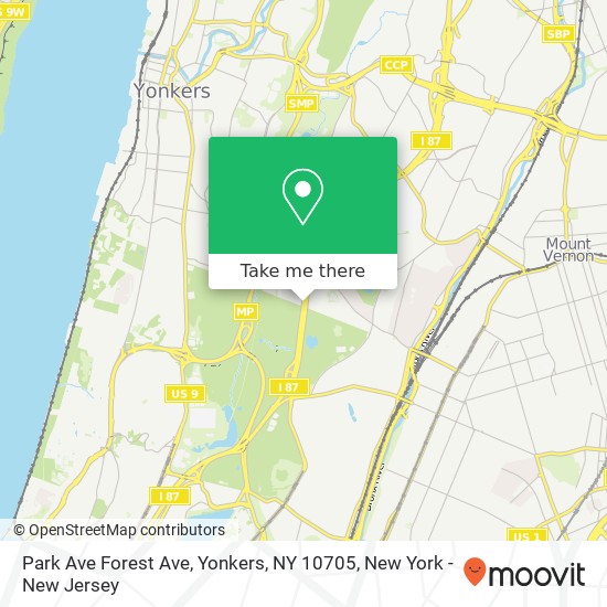 Mapa de Park Ave Forest Ave, Yonkers, NY 10705