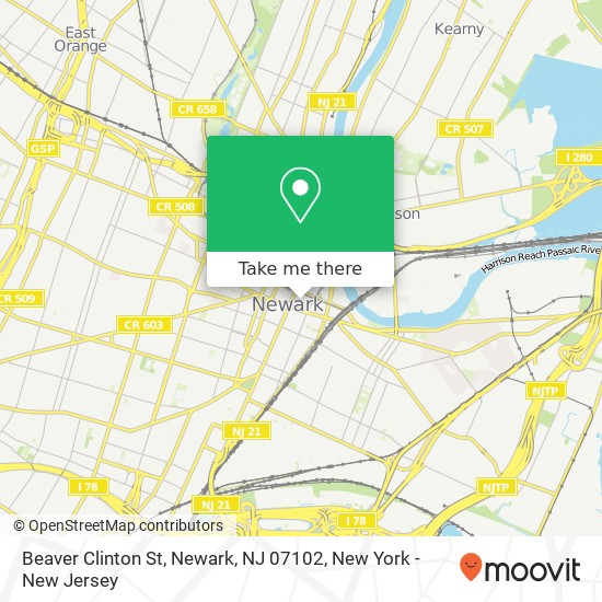 Mapa de Beaver Clinton St, Newark, NJ 07102