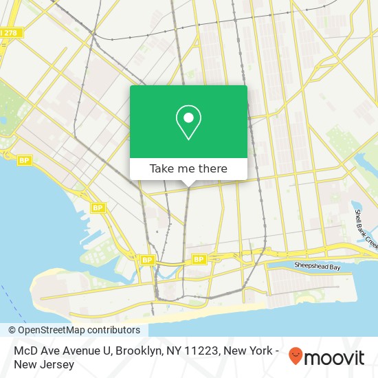 McD Ave Avenue U, Brooklyn, NY 11223 map