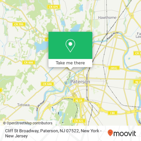 Mapa de Cliff St Broadway, Paterson, NJ 07522
