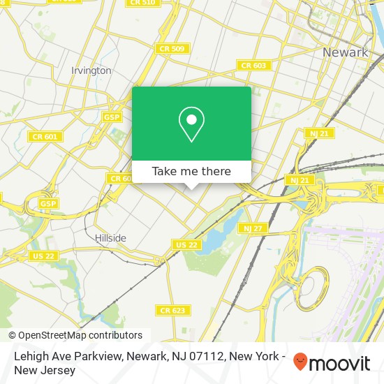 Lehigh Ave Parkview, Newark, NJ 07112 map