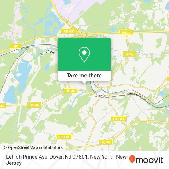 Mapa de Lehigh Prince Ave, Dover, NJ 07801