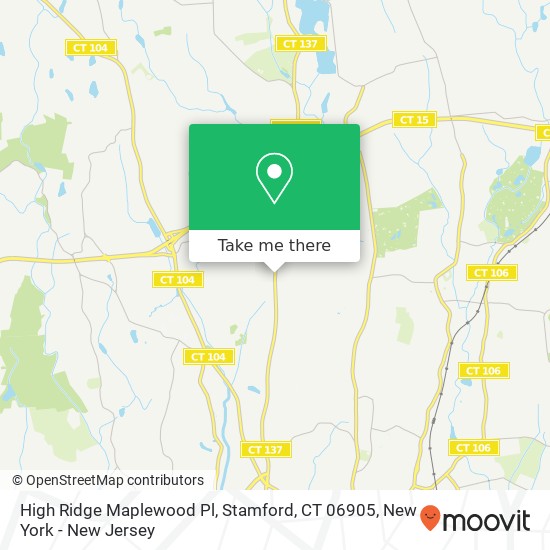 Mapa de High Ridge Maplewood Pl, Stamford, CT 06905