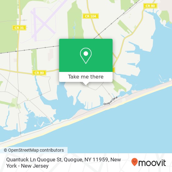 Quantuck Ln Quogue St, Quogue, NY 11959 map