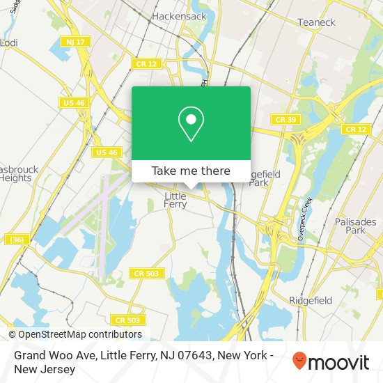 Mapa de Grand Woo Ave, Little Ferry, NJ 07643