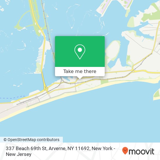 Mapa de 337 Beach 69th St, Arverne, NY 11692