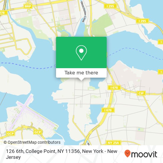 Mapa de 126 6th, College Point, NY 11356