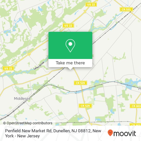 Mapa de Penfield New Market Rd, Dunellen, NJ 08812