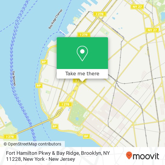 Mapa de Fort Hamilton Pkwy & Bay Ridge, Brooklyn, NY 11228