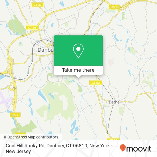 Mapa de Coal Hill Rocky Rd, Danbury, CT 06810