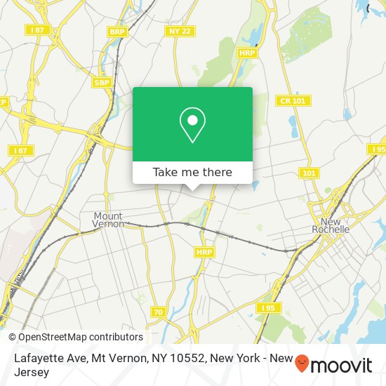 Mapa de Lafayette Ave, Mt Vernon, NY 10552