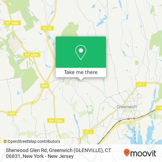 Mapa de Sherwood Glen Rd, Greenwich (GLENVILLE), CT 06831