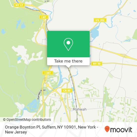 Mapa de Orange Boynton Pl, Suffern, NY 10901