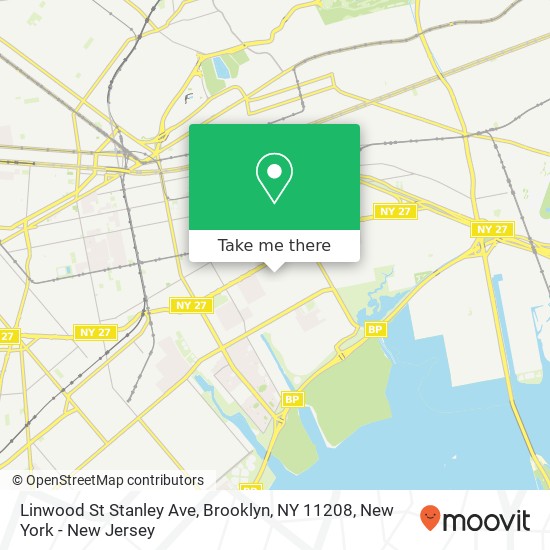 Linwood St Stanley Ave, Brooklyn, NY 11208 map