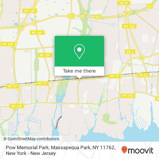 Pow Memorial Park, Massapequa Park, NY 11762 map