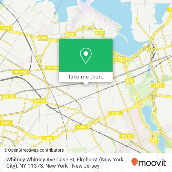 Mapa de Whitney Whitney Ave Case St, Elmhurst (New York City), NY 11373