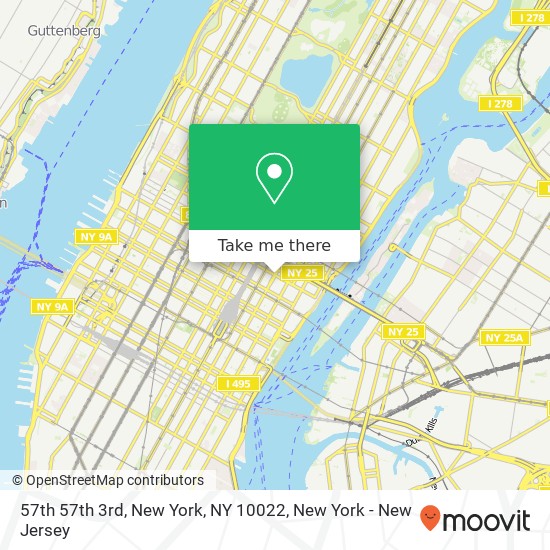 57th 57th 3rd, New York, NY 10022 map