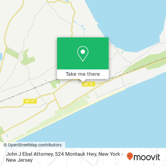 Mapa de John J Ebel Attorney, 524 Montauk Hwy