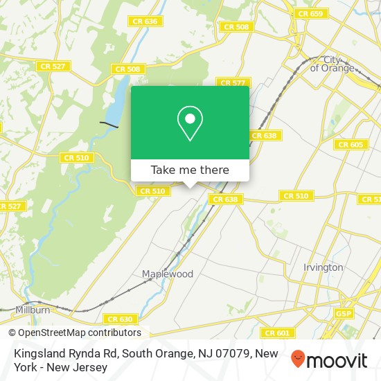 Mapa de Kingsland Rynda Rd, South Orange, NJ 07079