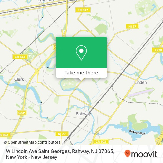 Mapa de W Lincoln Ave Saint Georges, Rahway, NJ 07065