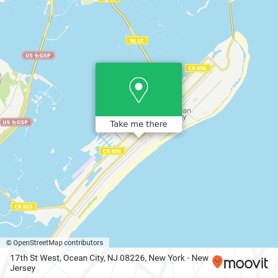 Mapa de 17th St West, Ocean City, NJ 08226