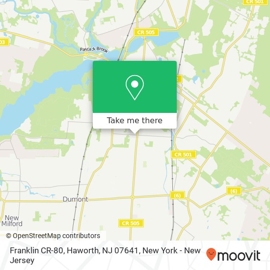 Mapa de Franklin CR-80, Haworth, NJ 07641