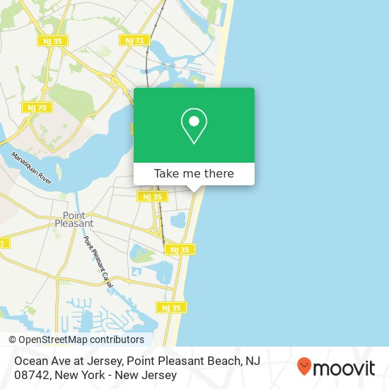 Ocean Ave at Jersey, Point Pleasant Beach, NJ 08742 map