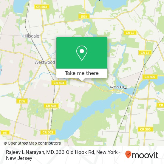 Mapa de Rajeev L Narayan, MD, 333 Old Hook Rd