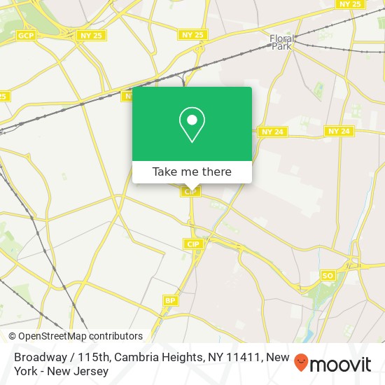 Mapa de Broadway / 115th, Cambria Heights, NY 11411