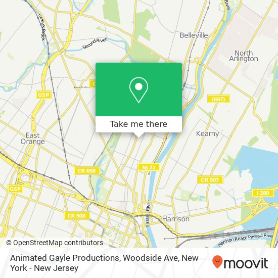 Animated Gayle Productions, Woodside Ave map