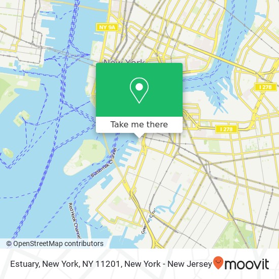 Mapa de Estuary, New York, NY 11201