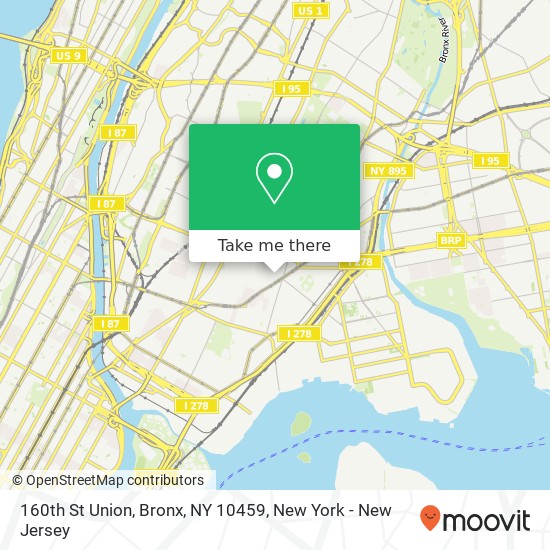 Mapa de 160th St Union, Bronx, NY 10459
