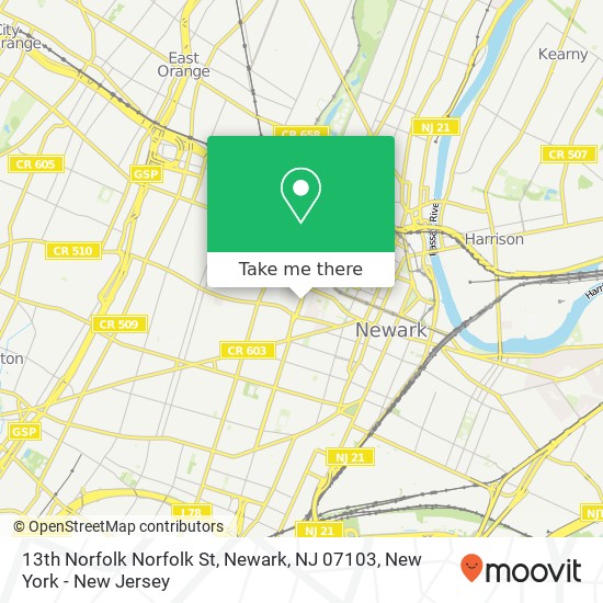 13th Norfolk Norfolk St, Newark, NJ 07103 map